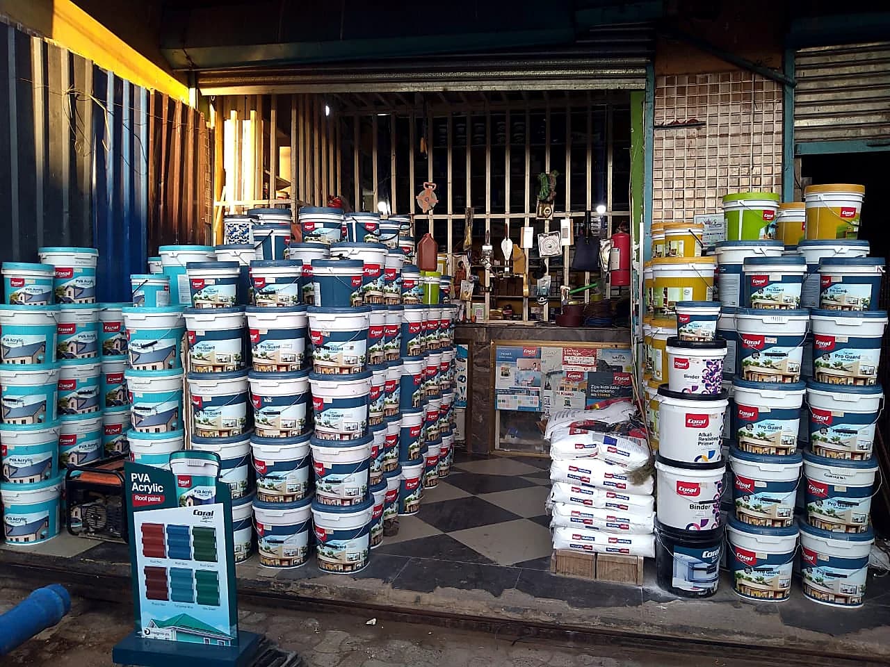 Paint and hardware stock inside ITEMBA-HARDWARE