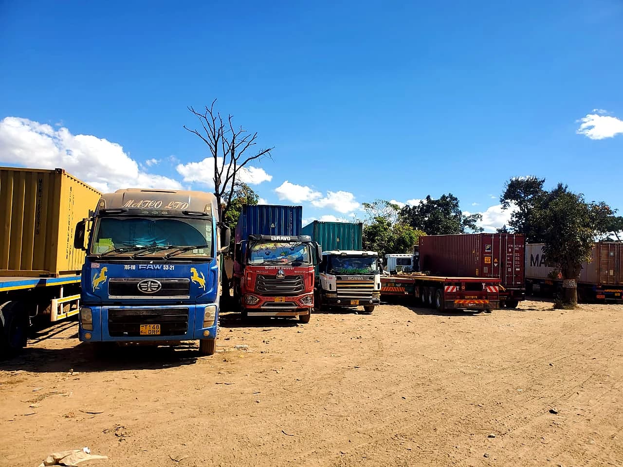 Truck parking at Uzunguni Parking Yard