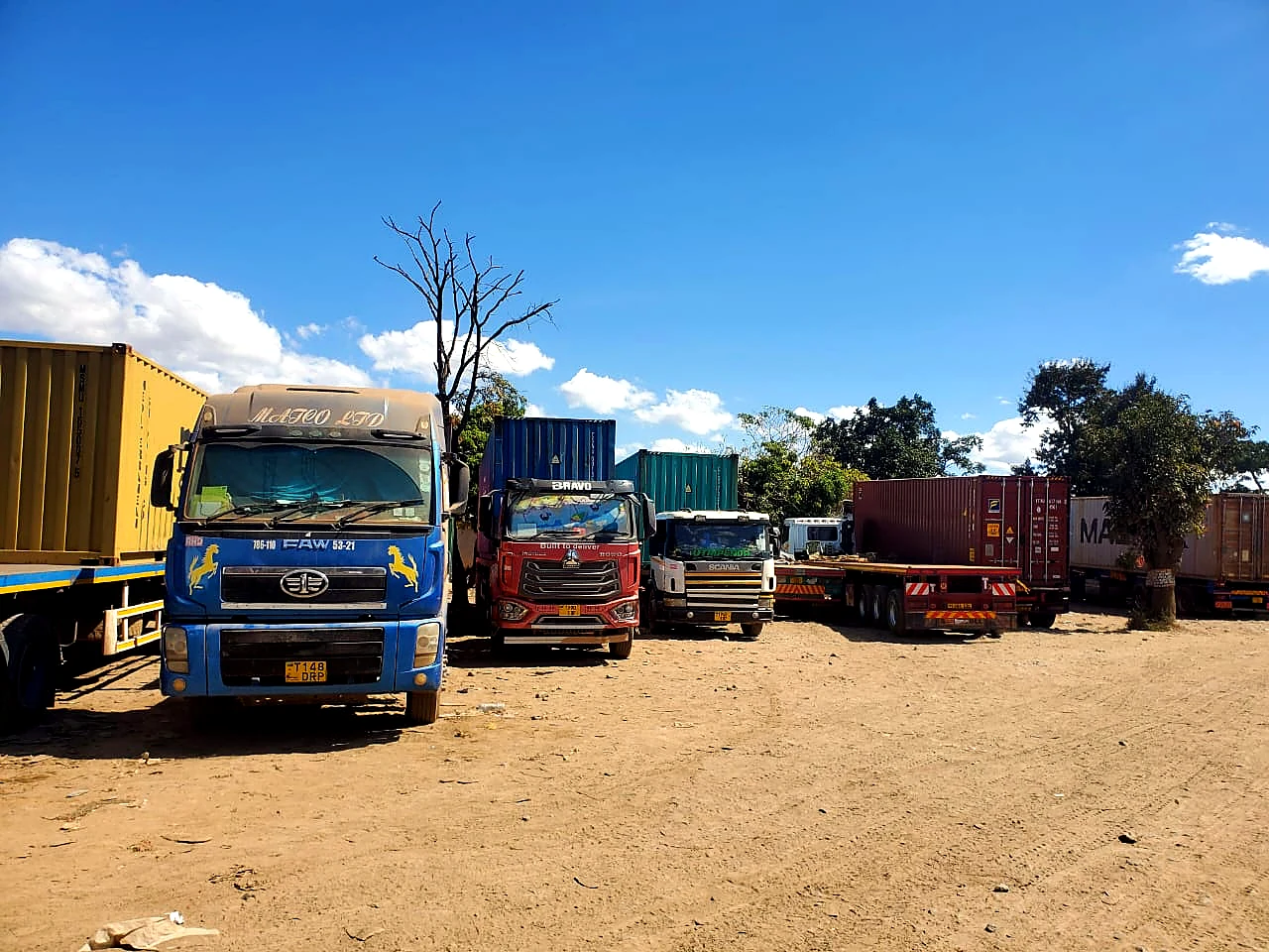 Truck parking at Uzunguni Parking Yard